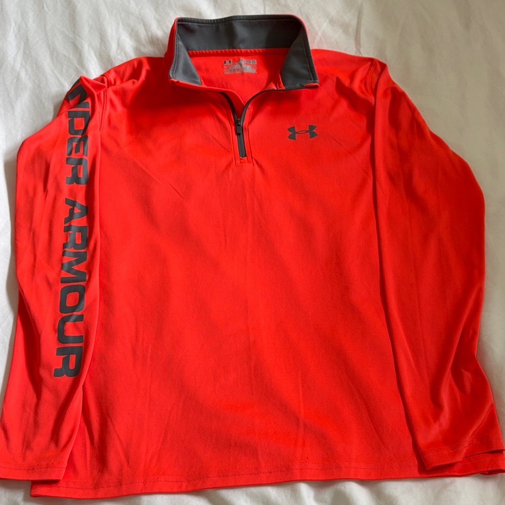 Under Armour Bright Red Quarter-Zip Top
